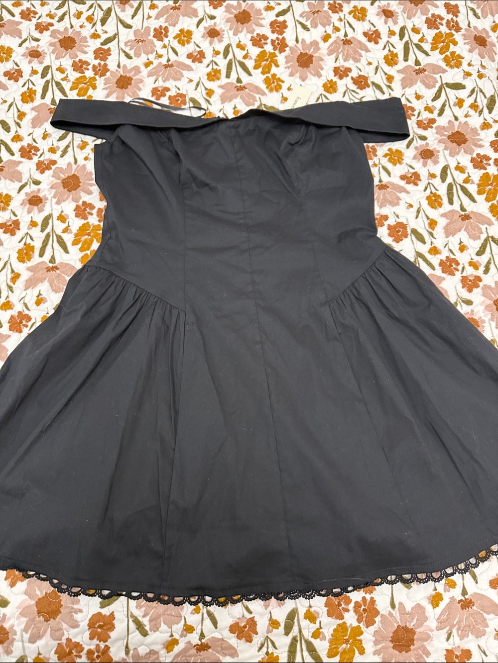 Francesca's Collections Black Strapless/ off the shoulder Fit-and-Flare Dress